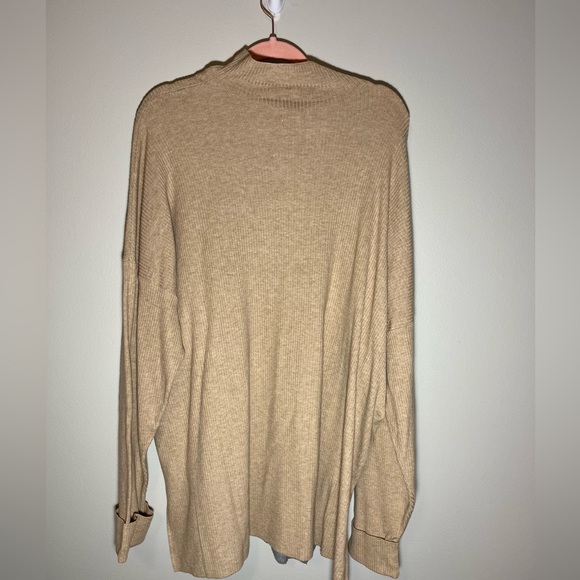 Cara Santana X Nine West Sweater Colorblock Turtleneck Tan Gray Sz 2X NWT - Picture 5 of 8